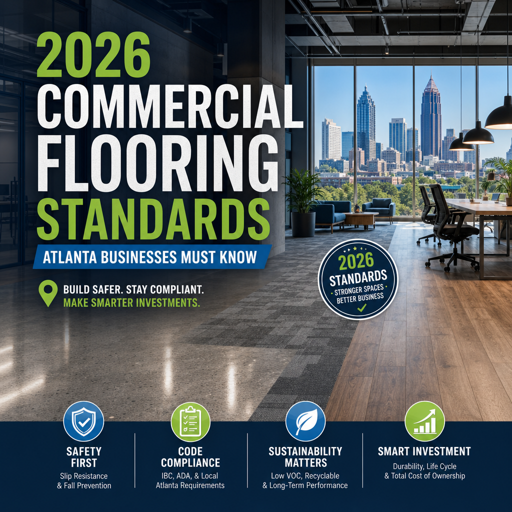 Illustration of 2026 Commercial Flooring Standards Atlanta Businesses Must Know