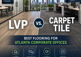 LVP vs carpet tile illustration for LVP vs. Carpet Tile: Best Flooring for Atlanta Corporate Offices