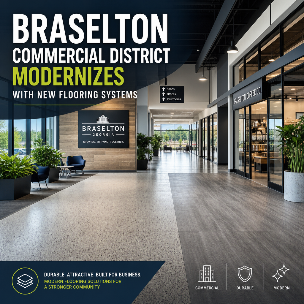 commercial flooring systems illustration for Braselton Commercial District Modernizes with New Flooring Systems