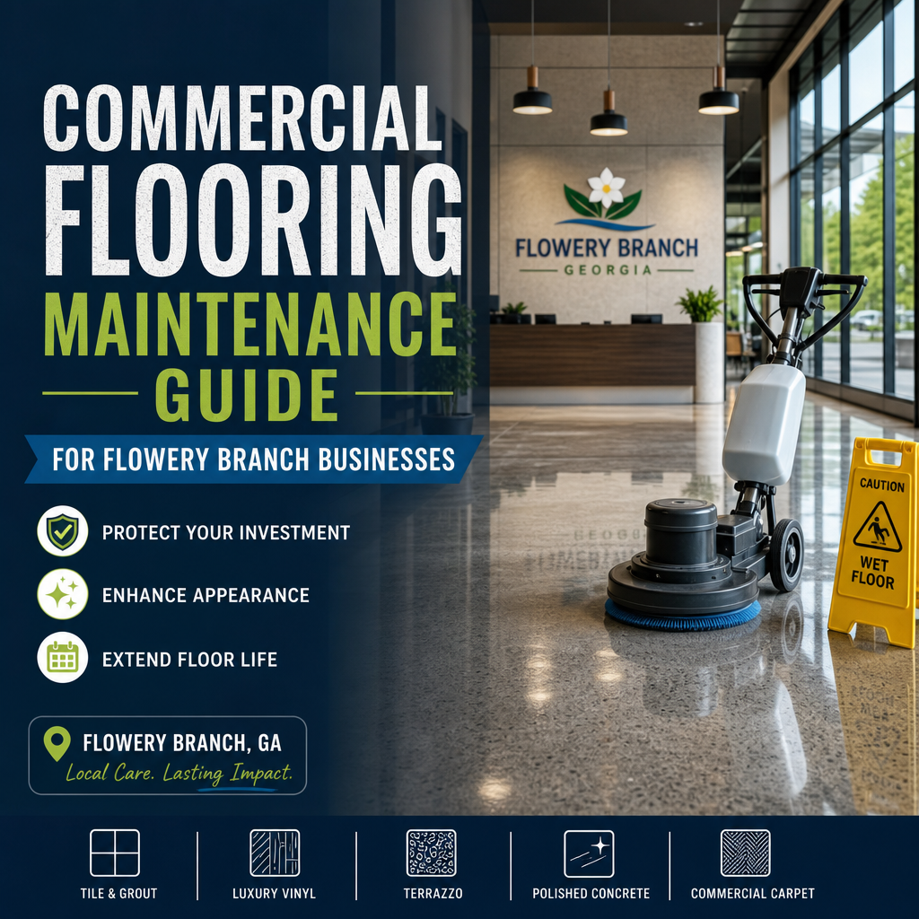 Illustration of Commercial Flooring Maintenance Guide for Flowery Branch Businesses