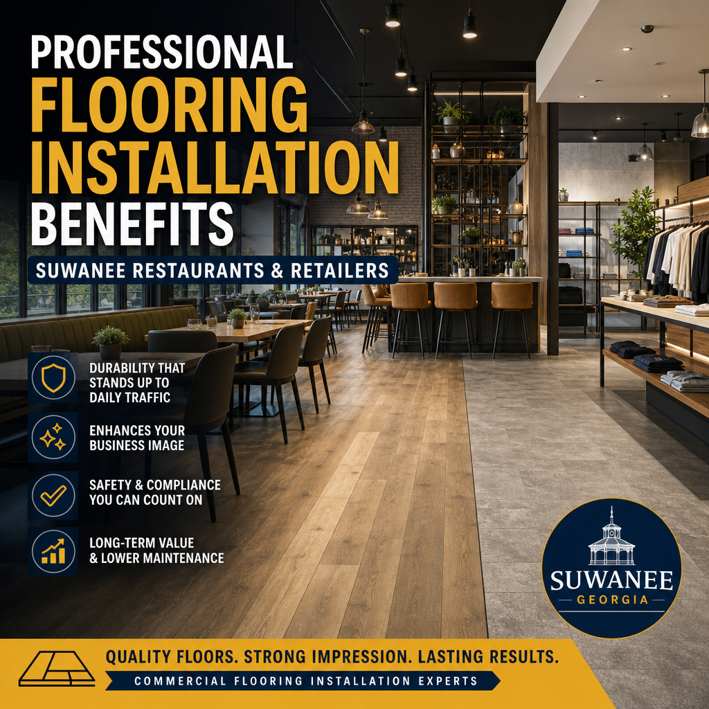 commercial flooring installation illustration for Professional Flooring Installation Benefits Suwanee Restaurants and Retaile