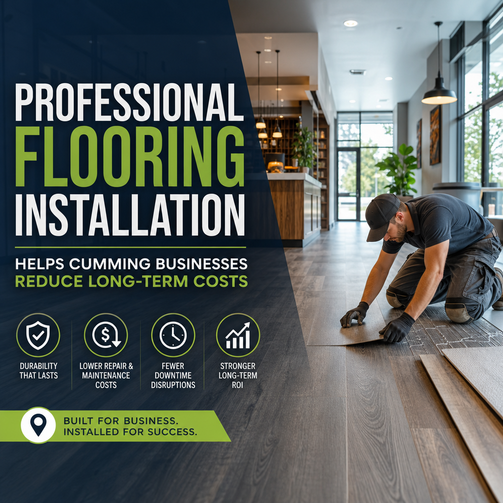 Illustration of Professional Flooring Installation Helps Cumming Businesses Reduce Long-Term Costs