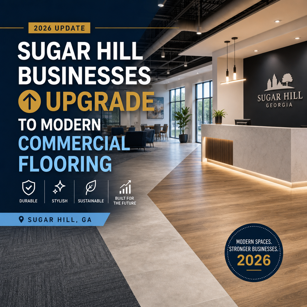 Illustration of Sugar Hill Businesses Upgrade to Modern Commercial Flooring in 2026