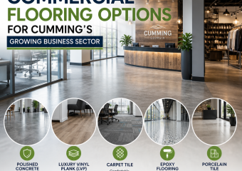 Illustration of Top Commercial Flooring Options for Cumming’s Growing Business Sector
