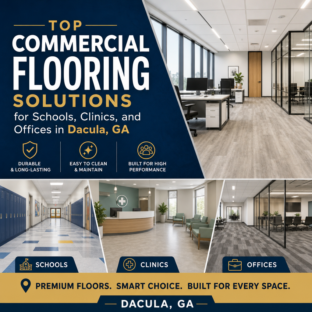 Illustration of Top Commercial Flooring Solutions for Schools, Clinics, and Offices in Dacula, GA